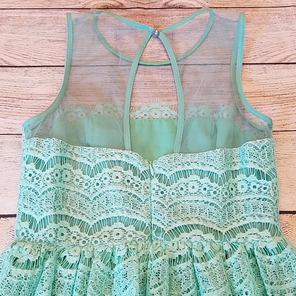 Beautiful Mint Green Lace Spring Dress Sz Medium - Picture 5 of 8